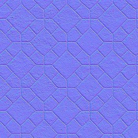 Textures   -   ARCHITECTURE   -   PAVING OUTDOOR   -   Concrete   -   Blocks damaged  - Concrete paving outdoor damaged texture seamless 05507 - Normal