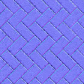 Textures   -   ARCHITECTURE   -   PAVING OUTDOOR   -   Concrete   -   Herringbone  - Concrete paving herringbone outdoor texture seamless 05817 - Normal