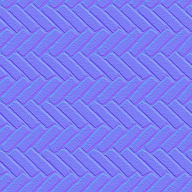 Textures   -   ARCHITECTURE   -   PAVING OUTDOOR   -   Concrete   -   Herringbone  - Concrete paving herringbone outdoor texture seamless 05818 - Normal
