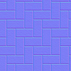 Textures   -   ARCHITECTURE   -   PAVING OUTDOOR   -   Concrete   -   Herringbone  - Concrete paving herringbone outdoor texture seamless 05795 - Normal