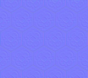 Textures   -   ARCHITECTURE   -   TILES INTERIOR   -   Hexagonal mixed  - Concrete hexagonal tile texture seamless 20287 - Normal