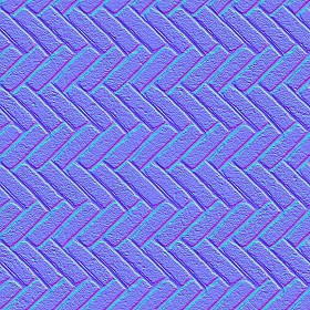 Textures   -   ARCHITECTURE   -   PAVING OUTDOOR   -   Concrete   -   Herringbone  - Concrete paving herringbone outdoor texture seamless 05819 - Normal