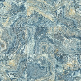 Textures   -   ARCHITECTURE   -   TILES INTERIOR   -   Marble tiles   -  Blue - Decorative tiles agata effect Pbr texture seamless 22316