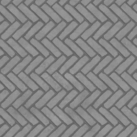 Textures   -   ARCHITECTURE   -   PAVING OUTDOOR   -   Concrete   -   Herringbone  - Concrete paving herringbone outdoor texture seamless 05820 - Displacement