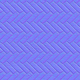 Textures   -   ARCHITECTURE   -   PAVING OUTDOOR   -   Concrete   -   Herringbone  - Concrete paving herringbone outdoor texture seamless 05820 - Normal