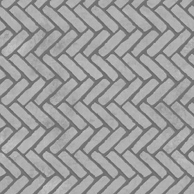 Textures   -   ARCHITECTURE   -   PAVING OUTDOOR   -   Concrete   -   Herringbone  - Concrete paving herringbone outdoor texture seamless 05821 - Displacement