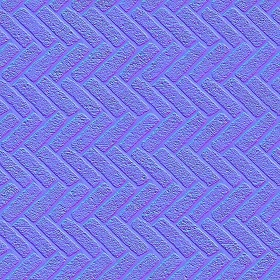 Textures   -   ARCHITECTURE   -   PAVING OUTDOOR   -   Concrete   -   Herringbone  - Concrete paving herringbone outdoor texture seamless 05822 - Normal