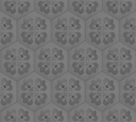 Textures   -   ARCHITECTURE   -   TILES INTERIOR   -   Hexagonal mixed  - Concrete hexagonal tile texture seamless 20291 - Displacement