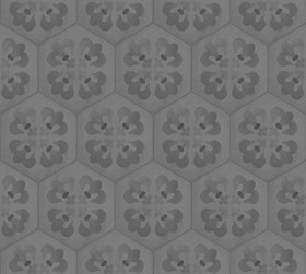 Textures   -   ARCHITECTURE   -   TILES INTERIOR   -   Hexagonal mixed  - Concrete hexagonal tile texture seamless 20291 - Displacement