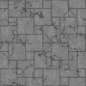 Textures   -   ARCHITECTURE   -   PAVING OUTDOOR   -   Concrete   -   Blocks damaged  - Concrete paving outdoor damaged texture seamless 05513 - Displacement