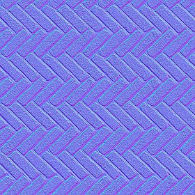 Textures   -   ARCHITECTURE   -   PAVING OUTDOOR   -   Concrete   -   Herringbone  - Concrete paving herringbone outdoor texture seamless 05823 - Normal