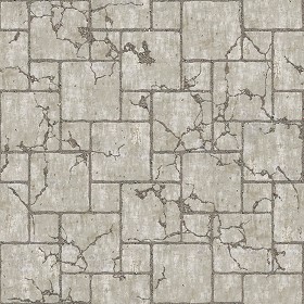 Textures   -   ARCHITECTURE   -   PAVING OUTDOOR   -   Concrete   -  Blocks damaged - Concrete paving outdoor damaged texture seamless 05513
