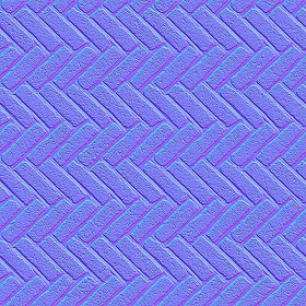 Textures   -   ARCHITECTURE   -   PAVING OUTDOOR   -   Concrete   -   Herringbone  - Concrete paving herringbone outdoor texture seamless 05824 - Normal