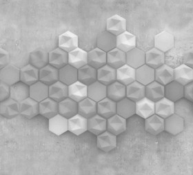 Textures   -   ARCHITECTURE   -   TILES INTERIOR   -   Hexagonal mixed  - Concrete hexagonal wall tile panel texture seamless 20899 - Displacement