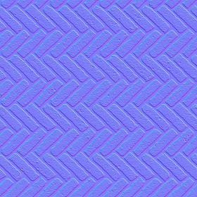 Textures   -   ARCHITECTURE   -   PAVING OUTDOOR   -   Concrete   -   Herringbone  - Concrete paving herringbone outdoor texture seamless 05826 - Normal