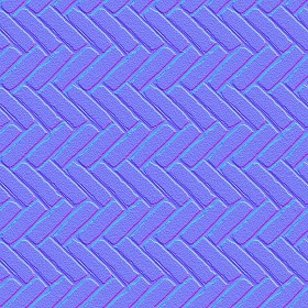 Textures   -   ARCHITECTURE   -   PAVING OUTDOOR   -   Concrete   -   Herringbone  - Concrete paving herringbone outdoor texture seamless 05827 - Normal