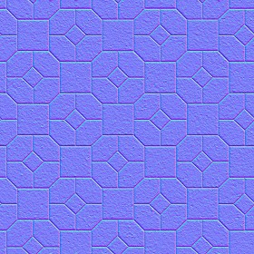 Textures   -   ARCHITECTURE   -   PAVING OUTDOOR   -   Concrete   -   Blocks mixed  - Paving concrete mixed size texture seamless 05599 - Normal