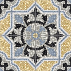 Textures   -   ARCHITECTURE   -   TILES INTERIOR   -   Terrazzo  - terrazzo cementine tiles pbr texture seamless 22099 (seamless)