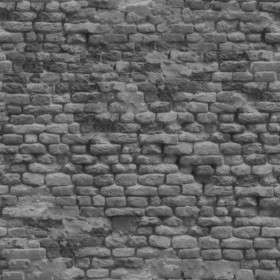 Textures   -   ARCHITECTURE   -   BRICKS   -   Damaged bricks  - Damaged bricks texture 00105 - Displacement