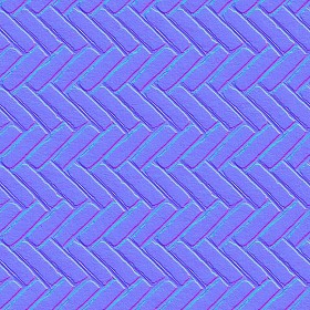 Textures   -   ARCHITECTURE   -   PAVING OUTDOOR   -   Concrete   -   Herringbone  - Concrete paving herringbone outdoor texture seamless 05829 - Normal