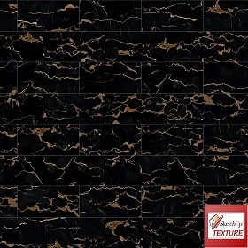Textures   -   ARCHITECTURE   -   TILES INTERIOR   -   Marble tiles   -  Black - Black marble floor portoro gold PBR texture seamless 21747