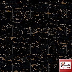 Textures   -   ARCHITECTURE   -   TILES INTERIOR   -   Marble tiles   -   Black  - Black marble floor portoro gold PBR texture seamless 21747