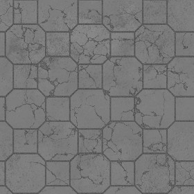 Textures   -   ARCHITECTURE   -   PAVING OUTDOOR   -   Concrete   -   Blocks damaged  - Concrete paving outdoor damaged texture seamless 05521 - Displacement