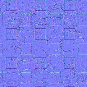 Textures   -   ARCHITECTURE   -   PAVING OUTDOOR   -   Concrete   -   Blocks damaged  - Concrete paving outdoor damaged texture seamless 05521 - Normal