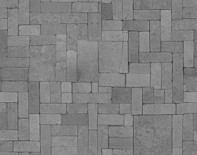 Textures   -   ARCHITECTURE   -   PAVING OUTDOOR   -   Pavers stone   -   Blocks mixed  - Pavers stone mixed size texture seamless 06129 - Displacement