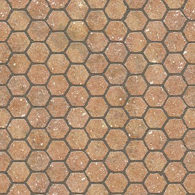 Textures   -   ARCHITECTURE   -   PAVING OUTDOOR   -  Hexagonal - Terracotta paving outdoor hexagonal texture seamless 06023