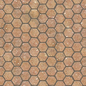 Textures   -   ARCHITECTURE   -   PAVING OUTDOOR   -   Hexagonal  - Terracotta paving outdoor hexagonal texture seamless 06023 (seamless)