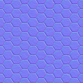 Textures   -   ARCHITECTURE   -   PAVING OUTDOOR   -   Hexagonal  - Terracotta paving outdoor hexagonal texture seamless 06023 - Normal