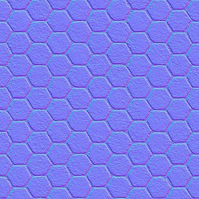 Textures   -   ARCHITECTURE   -   PAVING OUTDOOR   -   Hexagonal  - Terracotta paving outdoor hexagonal texture seamless 06023 - Normal