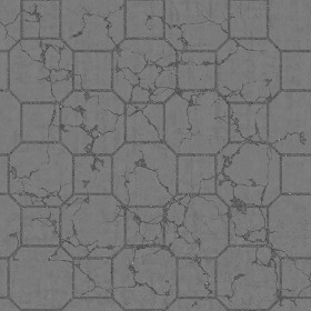 Textures   -   ARCHITECTURE   -   PAVING OUTDOOR   -   Concrete   -   Blocks damaged  - Concrete paving outdoor damaged texture seamless 05522 - Displacement