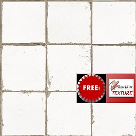 Textures   -  FREE PBR TEXTURES - Old white ceramic tiles PBR texture seamless 21919