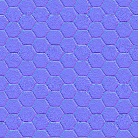 Textures   -   ARCHITECTURE   -   PAVING OUTDOOR   -   Hexagonal  - Terracotta paving outdoor hexagonal texture seamless 06024 - Normal