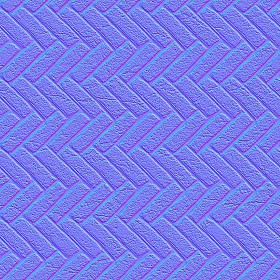 Textures   -   ARCHITECTURE   -   PAVING OUTDOOR   -   Concrete   -   Herringbone  - Concrete paving herringbone outdoor texture seamless 05833 - Normal
