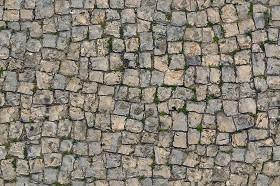 Textures   -   ARCHITECTURE   -   ROADS   -   Paving streets   -  Damaged cobble - Dirt street paving cobblestone texture seamless 17016