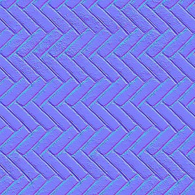 Textures   -   ARCHITECTURE   -   PAVING OUTDOOR   -   Concrete   -   Herringbone  - Concrete paving herringbone outdoor texture seamless 05834 - Normal