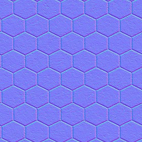 Textures   -   ARCHITECTURE   -   PAVING OUTDOOR   -   Hexagonal  - Terracotta paving outdoor hexagonal texture seamless 06027 - Normal