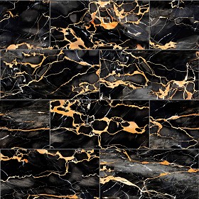 Textures   -   ARCHITECTURE   -   TILES INTERIOR   -   Marble tiles   -  Black - black portoro gold tiles pbr texture seamless 22265