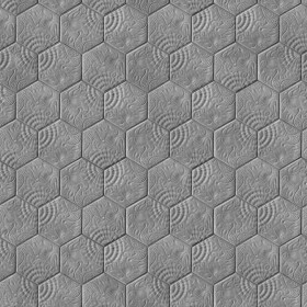 Textures   -   ARCHITECTURE   -   PAVING OUTDOOR   -   Hexagonal  - Concrete paving outdoor hexagonal texture seamless 06028 - Displacement