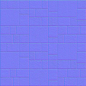 Textures   -   ARCHITECTURE   -   PAVING OUTDOOR   -   Pavers stone   -   Blocks mixed  - Pavers stone mixed size texture seamless 06134 - Normal