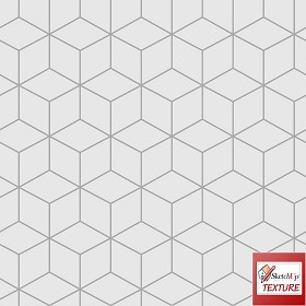 Textures   -   ARCHITECTURE   -   TILES INTERIOR   -  Hexagonal mixed - White ceramic hexagon tile PBR texture seamless 21840