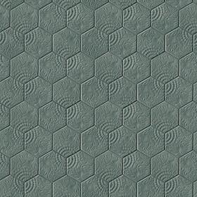 Textures   -   ARCHITECTURE   -   PAVING OUTDOOR   -  Hexagonal - Concrete paving outdoor hexagonal texture seamless 06030