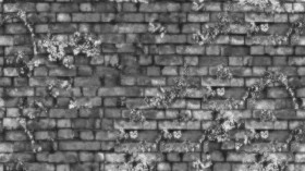 Textures   -   ARCHITECTURE   -   BRICKS   -   Damaged bricks  - Old damaged wall bricks with grass texture seamless 20198 - Displacement