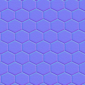 Textures   -   ARCHITECTURE   -   PAVING OUTDOOR   -   Hexagonal  - Concrete paving outdoor hexagonal texture seamless 06031 - Normal