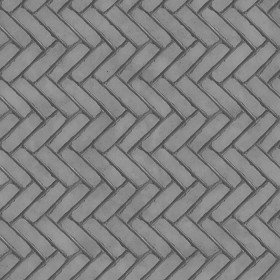 Textures   -   ARCHITECTURE   -   PAVING OUTDOOR   -   Concrete   -   Herringbone  - Concrete paving herringbone outdoor texture seamless 05840 - Displacement