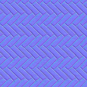 Textures   -   ARCHITECTURE   -   PAVING OUTDOOR   -   Concrete   -   Herringbone  - Concrete paving herringbone outdoor texture seamless 05840 - Normal