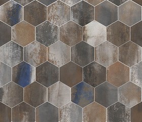 Textures   -   ARCHITECTURE   -   TILES INTERIOR   -   Hexagonal mixed  - Hexagonal tiles metal effect pbr texture seamless 22334 (seamless)